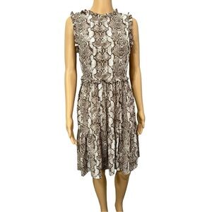 Everleigh Reptile Print Sleeveless Tiered Ruffle Midi Dress Size XS